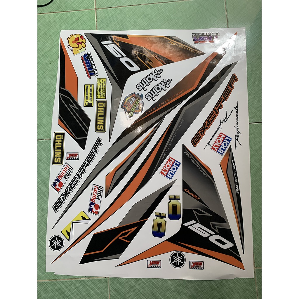 Tem exciter 150 cam đen 2019