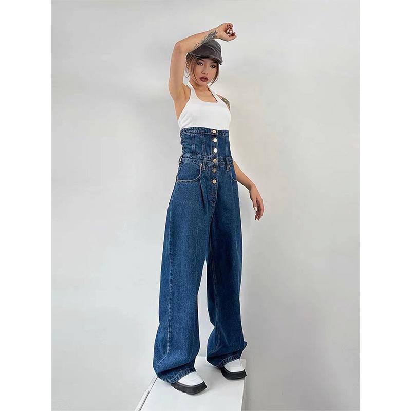 Hàng Mới Về Quần Denim Ống Rộng Lưng Cao Thời Trang Mùa Xuân Mới