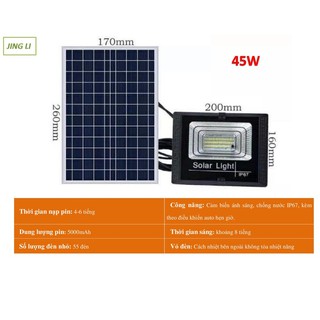 Đèn năng lượng mặt trời 45w, bảo hành 3 năm, chống nước tuyệt đối