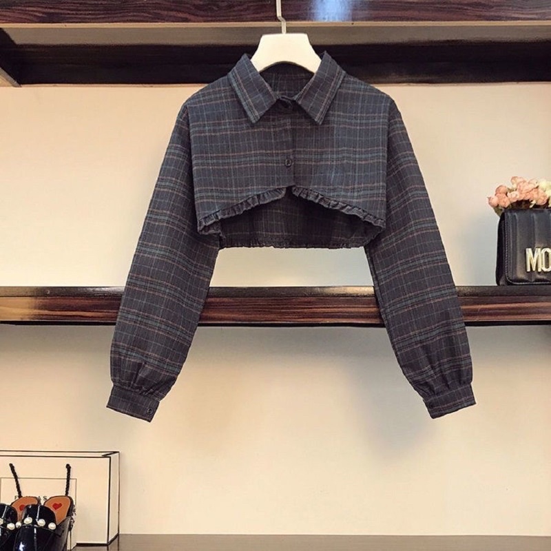 Set hai món áo croptop mix váy dây