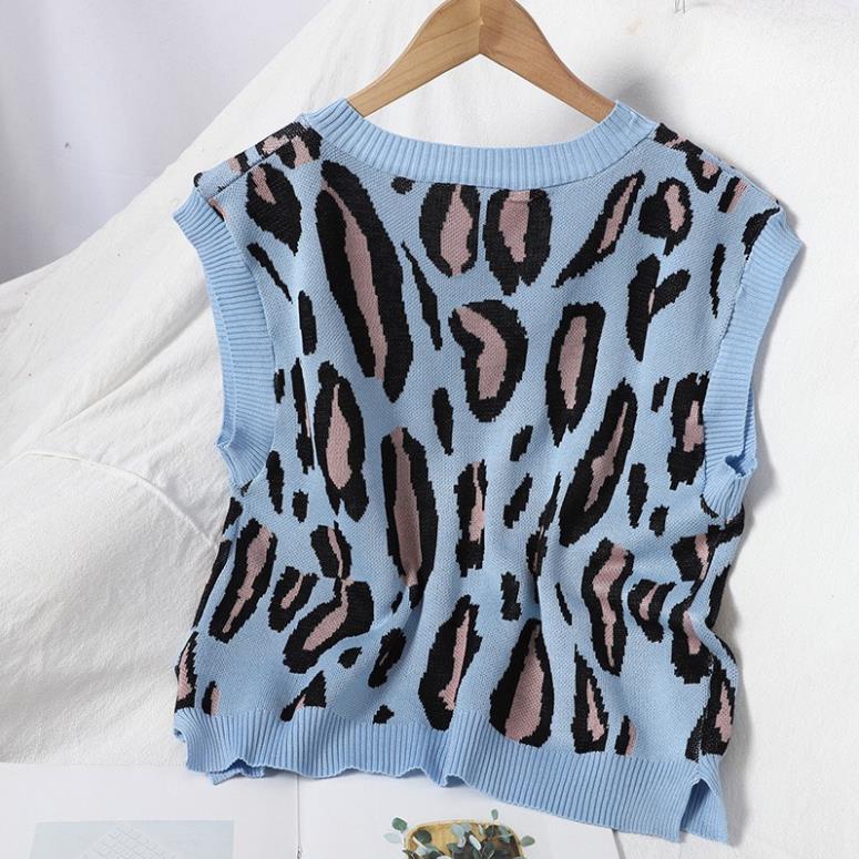 (Ảnh thật) Áo Gi-Lê, Gile Len Nữ Da Báo Cổ V Phong Cách Ullzang Hàn Quốc Chất Đẹp Sunny | BigBuy360 - bigbuy360.vn