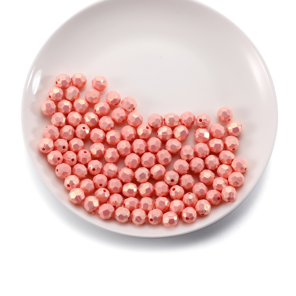 100 cái ABS 8mm dễ thương đầy màu sắc hạt chuỗi hạt làm bằng tay