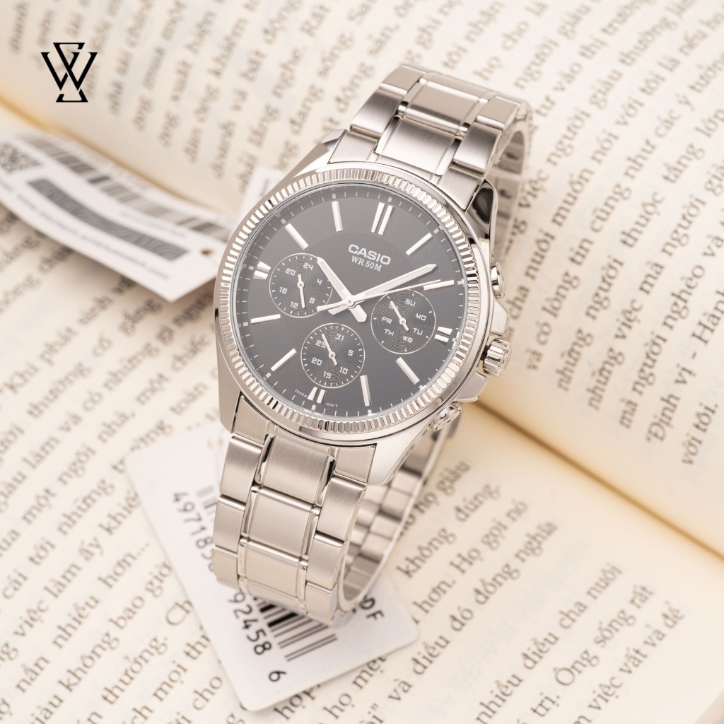 Đồng Hồ Quartz Nam Casio WATCHSTORE MTP-1375D-1AVDF Thiết Kế Mặt Kính Khoáng 42mm, Dây Kim Loại Và Vỏ Thép Không Gỉ
