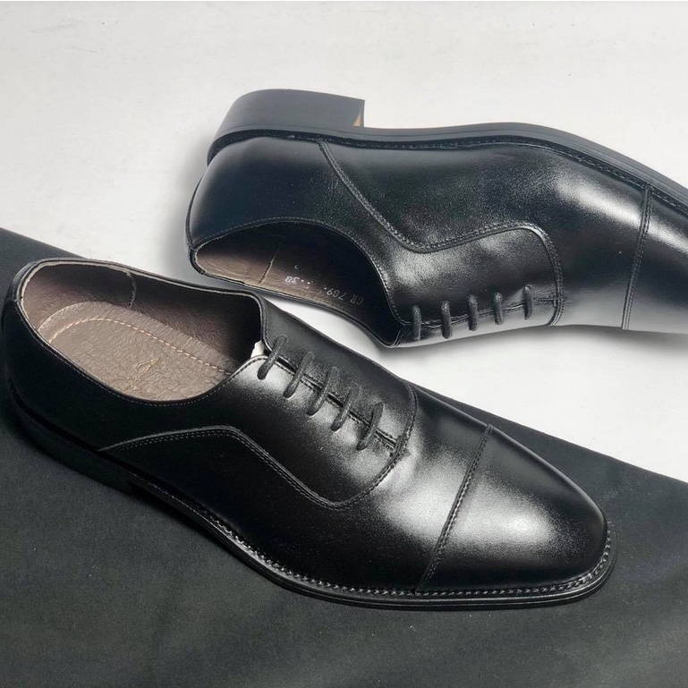 Giày tây da nam cao cấp da bò thật kểu dáng Oxford bảo hành 1 năm - Mã T10