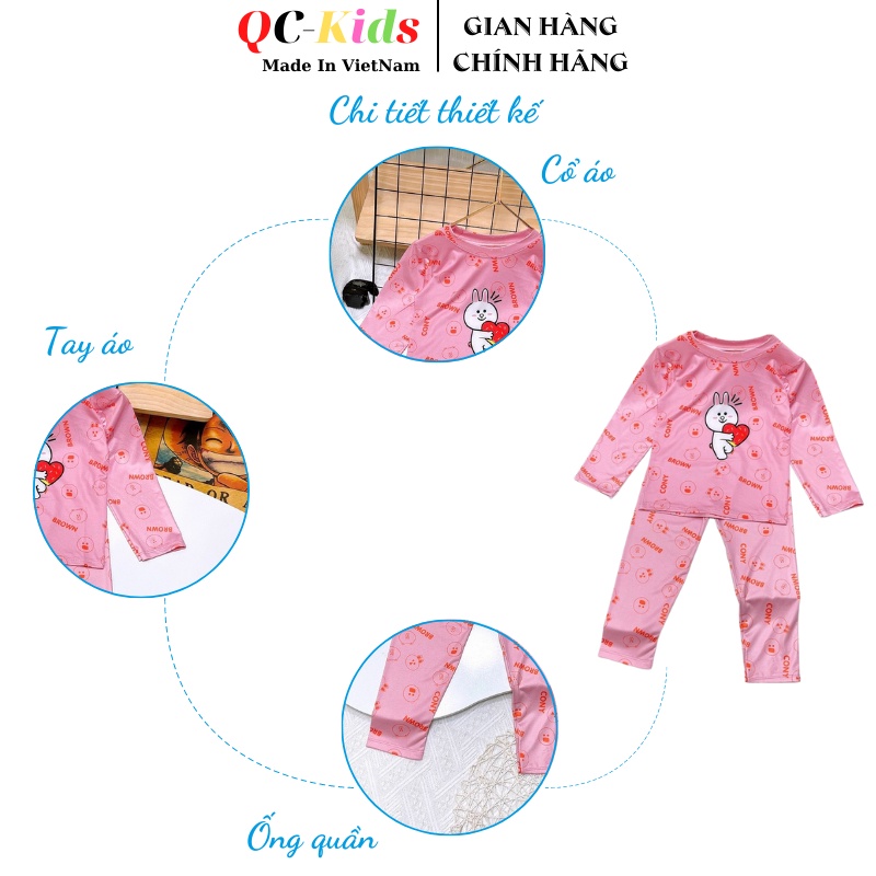 Bộ quần áo thu đông dài tay trẻ em chất thun lạnh in 3D cho bé trai và gái 8-18kg