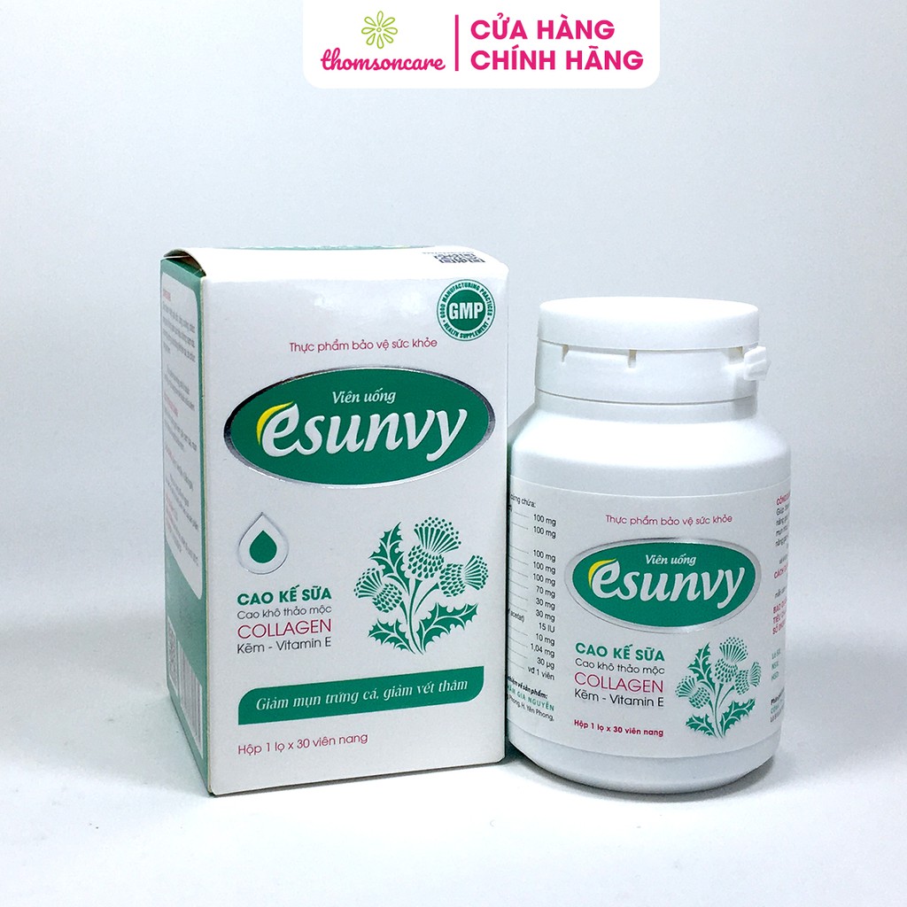 Viên uống Esunvy hỗ trợ giảm mụn trứng cá Hộp 30 viên từ thảo dược | BigBuy360 - bigbuy360.vn