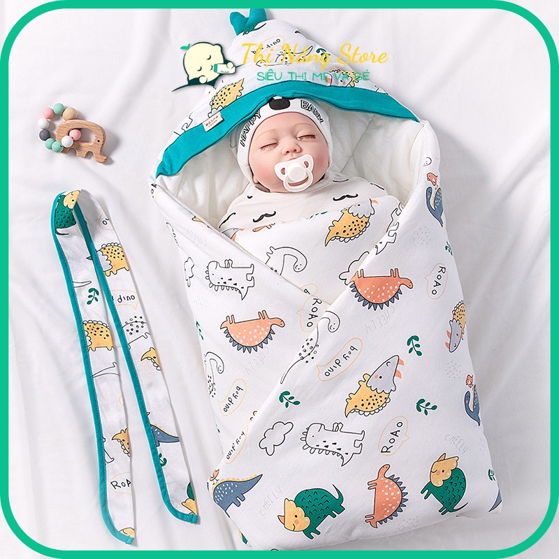 Chăn ủ sơ sinh trần bông cao cấp giữ ấm cho bé sơ sinh siêu mềm mịn Thị Nắng Store