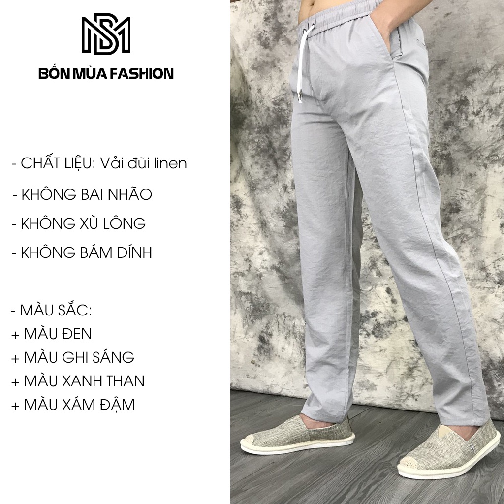 Quần đũi nam dài ống suông dáng âu - Quần tây nam vải linen BMF