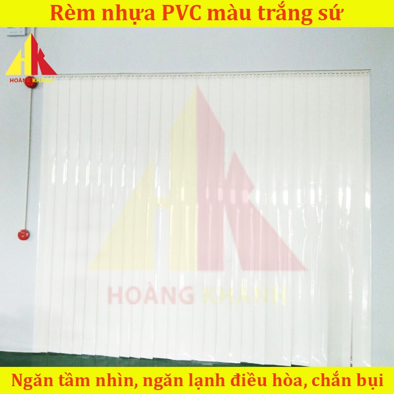 Rèm nhựa PVC trắng sứ HOANGKHANH - Rèm ngăn lạnh điều hòa - Rèm nhựa ngăn tầm nhìn - Màn nhựa trắng sữa đục cản sáng
