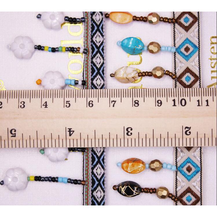 Dải Dây Ruy Băng Tua Rua Hạt Đá Nhiều Màu Sắc