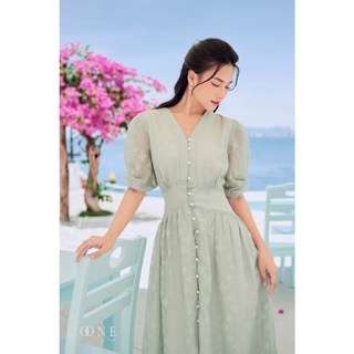 Váy dài cổ V