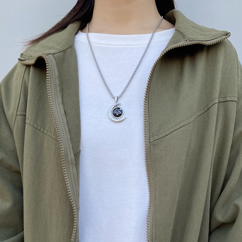 zheting Vòng cổ zhenting mặt hình cung hoàng đạo thời trang hip hop cổ điển dành cho cặp đôi