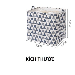 Túi đựng chăn màn quần áo khung thép chắc chắn size to 100Lit - họa tiết vintage cực xinh