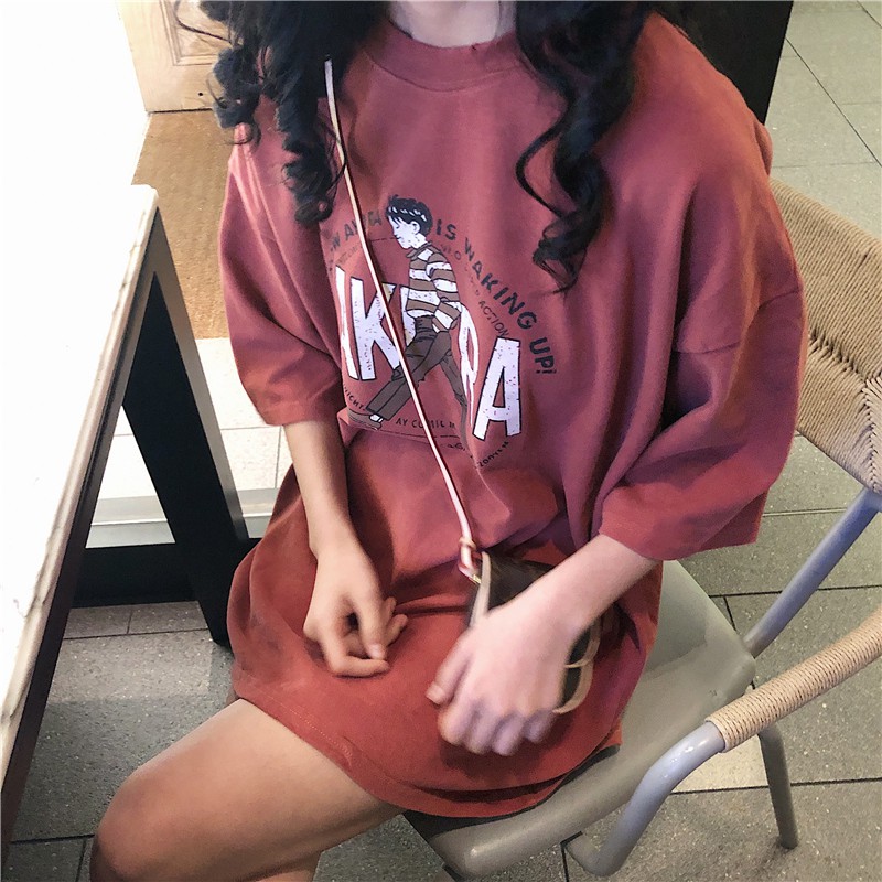 Xiaozhainv Áo thun form rộng tay ngắn thời trang | BigBuy360 - bigbuy360.vn