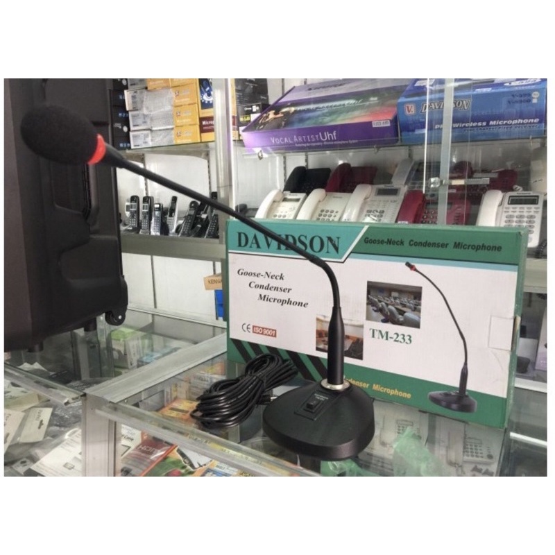 Micro cổ ngỗng Có dây Davidson TM233 Bắt Âm Tốt, Mic hội nghị độ nhạy cao