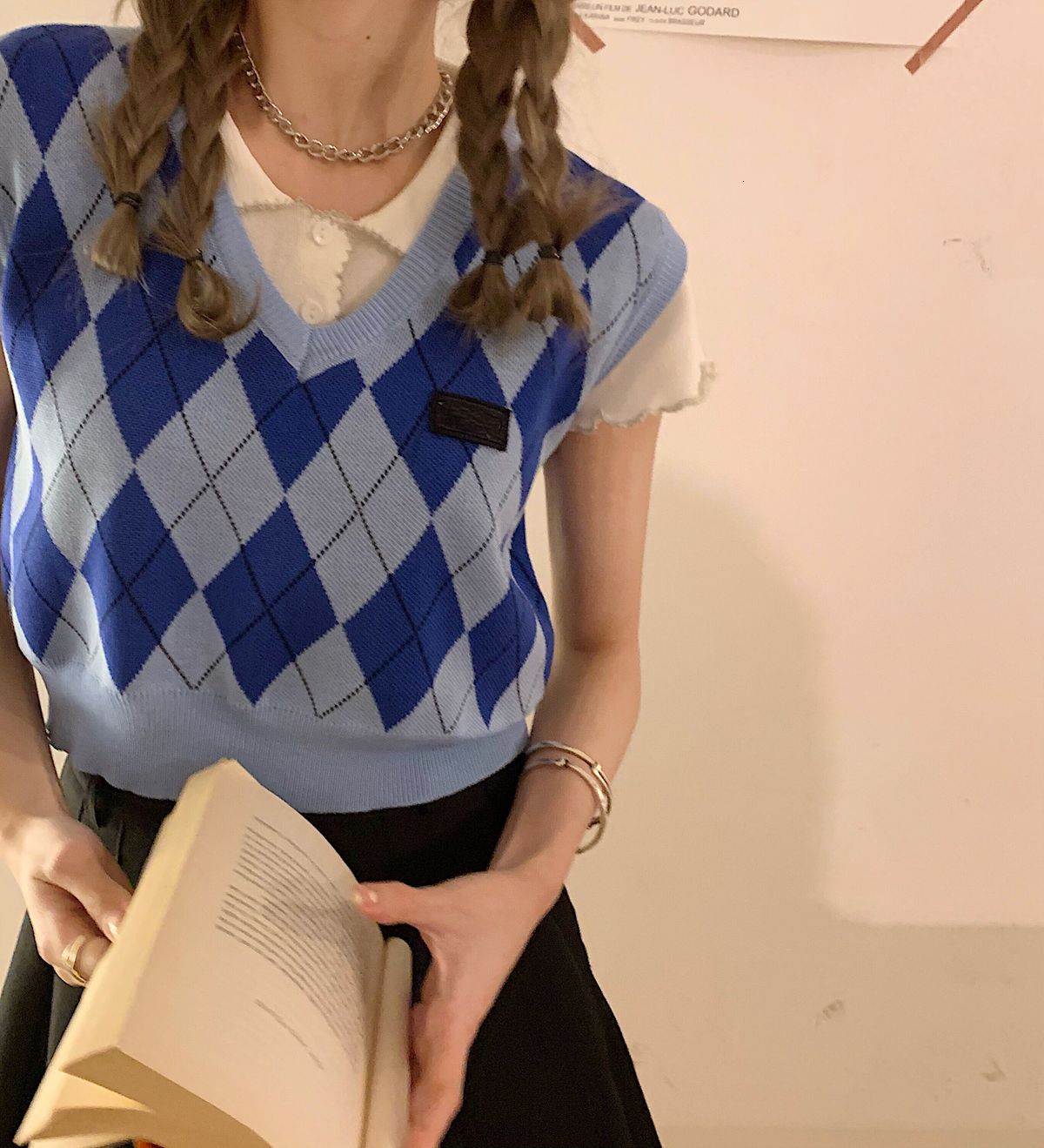 Áo Dệt Kim Không Tay Cổ Chữ V Thời Trang Hàn Quốc Cho Nữ | BigBuy360 - bigbuy360.vn