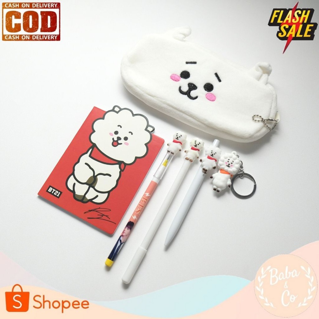 Bộ Dụng Cụ Học Tập Dễ Thương Cho Bé Bt21 Bts Bt21