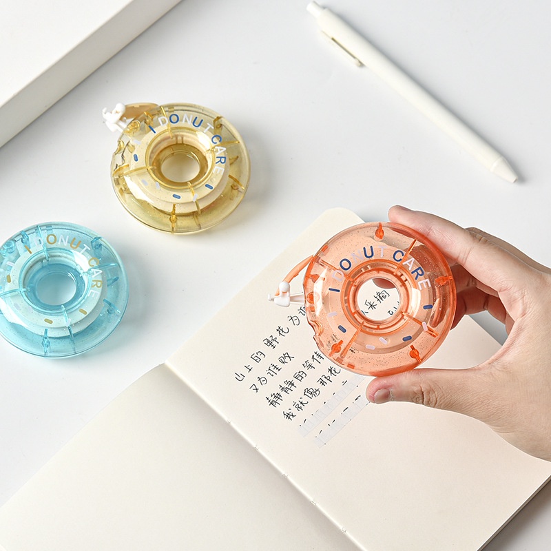 Bút xóa Winzige thiết kế hình bán donut trong suốt màu kẹo dễ thương