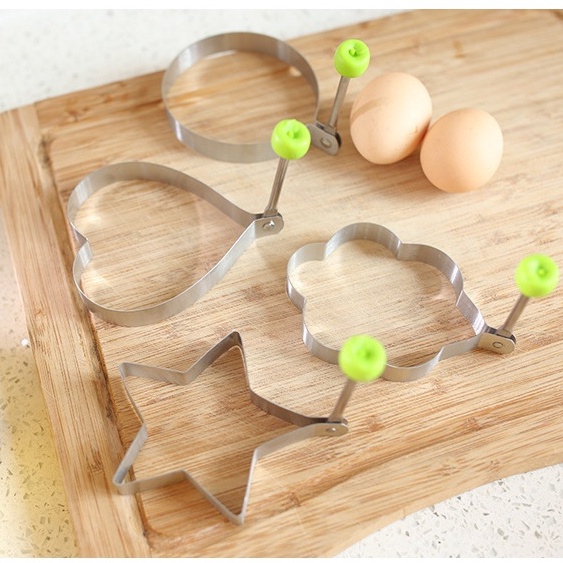 Khuôn Rán Trứng Ốp La, Bánh - Khay Chiên Tạo Nhiều Hình Cute Có Núm Cầm