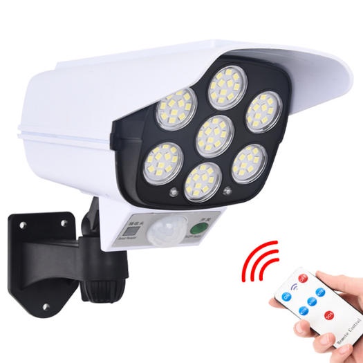 Đèn LED Năng Lượng Mặt Trời Ngoài Trời Cảm Biến Chuyển Động Camera An Ninh Giả Camera