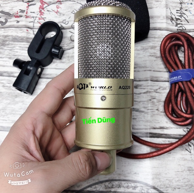 [Mã ELHACE giảm 4% đơn 300K] Mic thu âm AQ 220 dành cho các sound card dòng micro live stream AQ220 chạy nguồn 5V