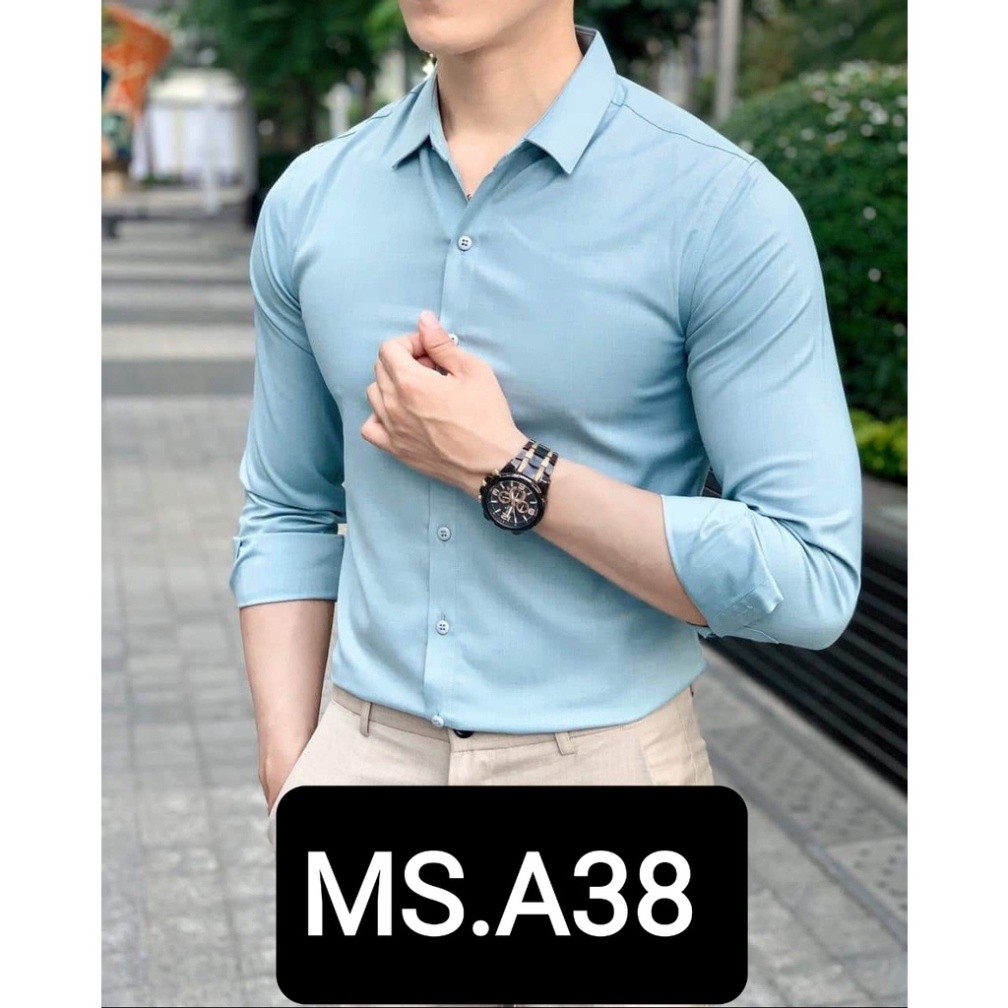 Áo sơ mi nam Mantoni dài tay, chất lụa không nhăn không xù thấm hút mồ hôi kiểu dáng hàn quốc  _KVINDstore08