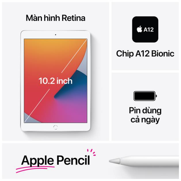 Máy Tính Bảng Apple iPad Gen 8th 10.2-inch Wi-Fi + Cellular 32GB | BigBuy360 - bigbuy360.vn