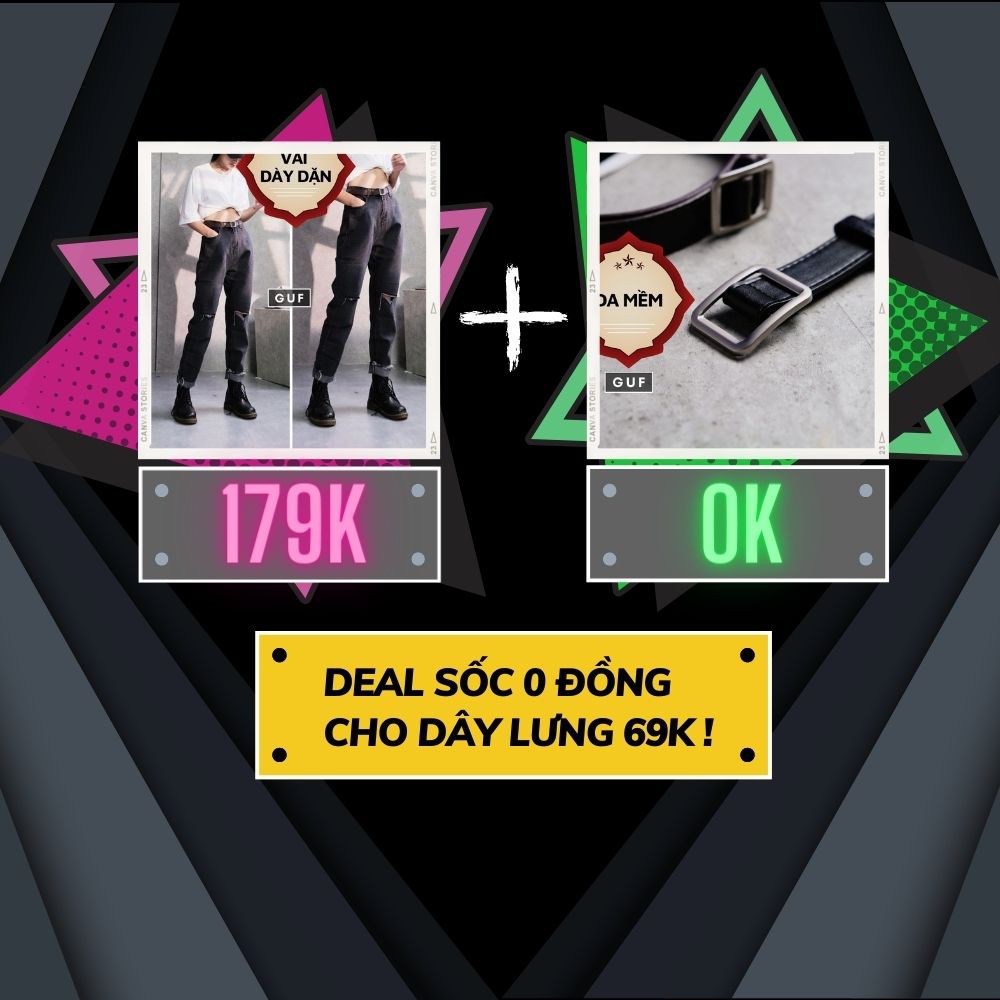 Quần Jean Nữ Dáng Baggy Rách Gấu Cạp Cao Màu Đen Xám Khói Ôm Eo GUF | BigBuy360 - bigbuy360.vn