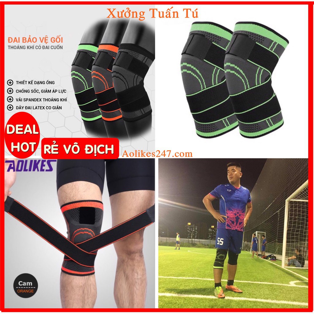 Bó Gối Dây Quấn Kép Bóng Đá, Cầu Lông, Chạy Bộ Chính Hãng Aolikes A7720 Hà Nội
