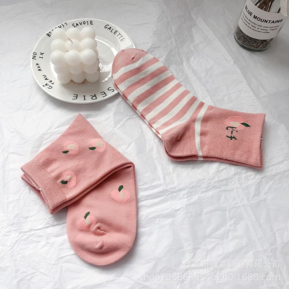 Tất nữ cổ cao Dễ thương In hình Hoạt hình Nhật Bản Vớ cao cổ nữ Cute Thu Đông Ulzzang Cotton Hàn Quốc