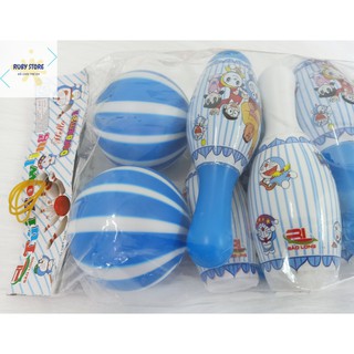 ĐỒ CHƠI BOWLING DORAEMON/ NGƯỜI NHỆN CHO BÉ (10 CHAI & 2 BÓNG NHỰA)