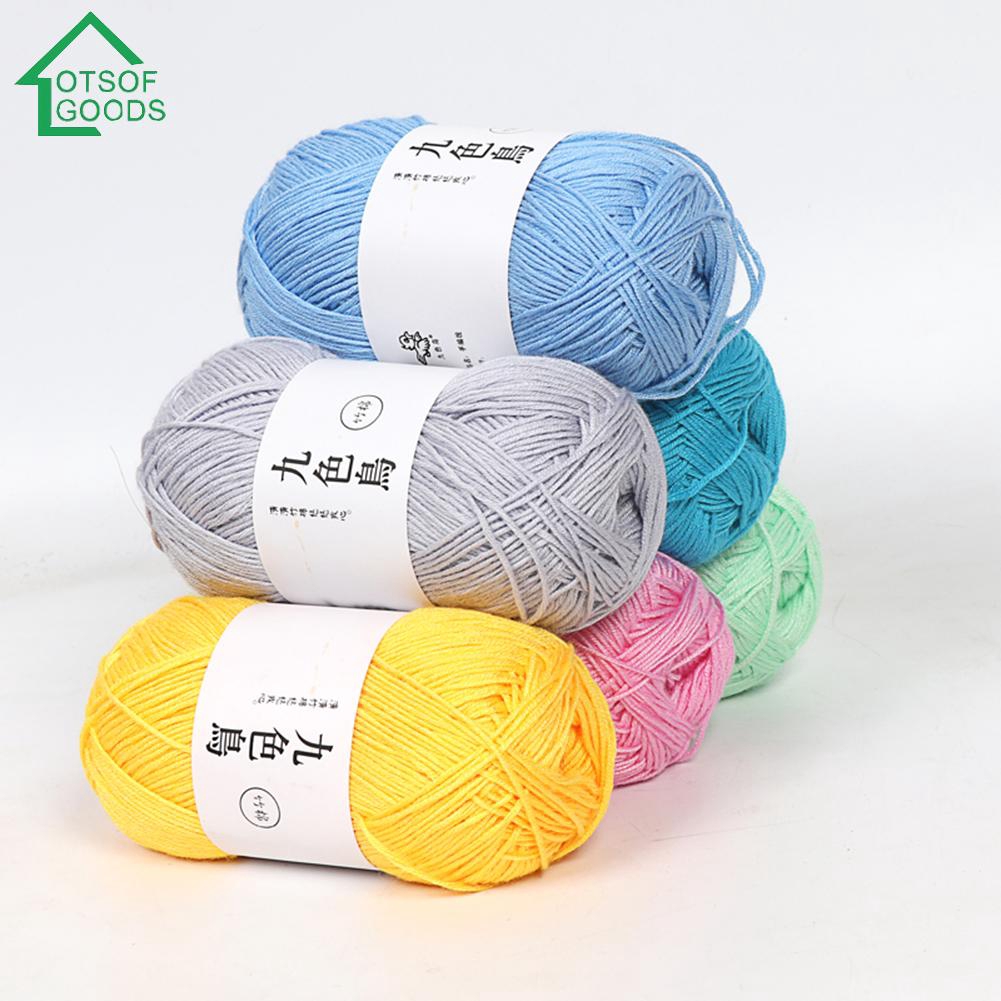 Cuộn len sợi tre cotton bện sáu dây chất lượng cao dùng đan thêu áo sweater mũ len cho bé