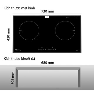BẾP TỪ Đôi, 2 Vùng Nấu Taka TAKA I2B2
