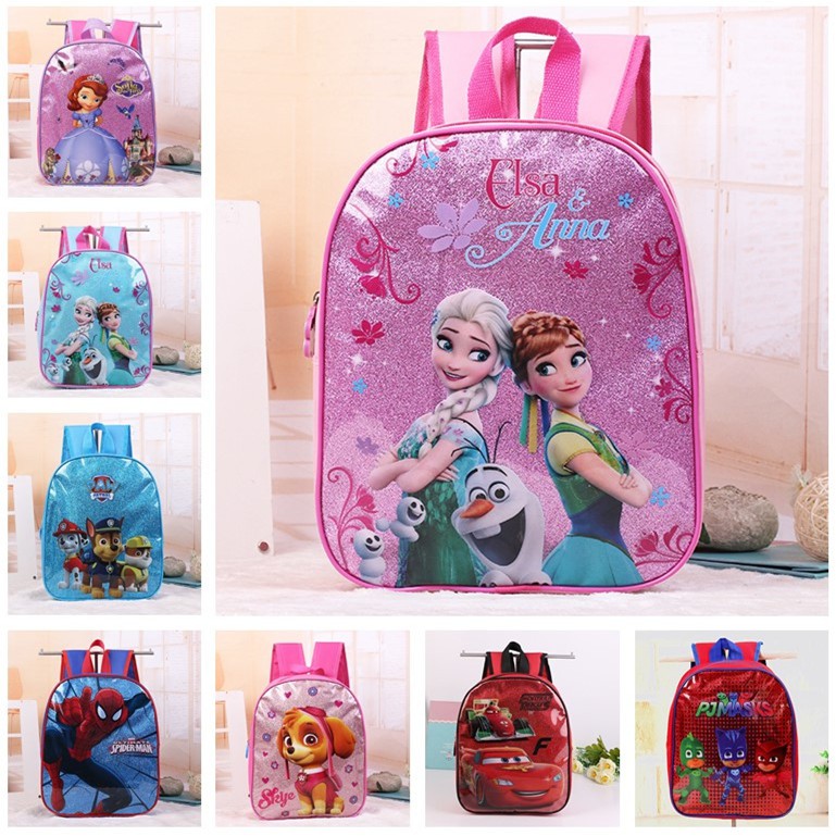 Balo đi học họa tiết hoạt hình Frozen Elsa Anna Sofia Spiderman đáng yêu cho bé