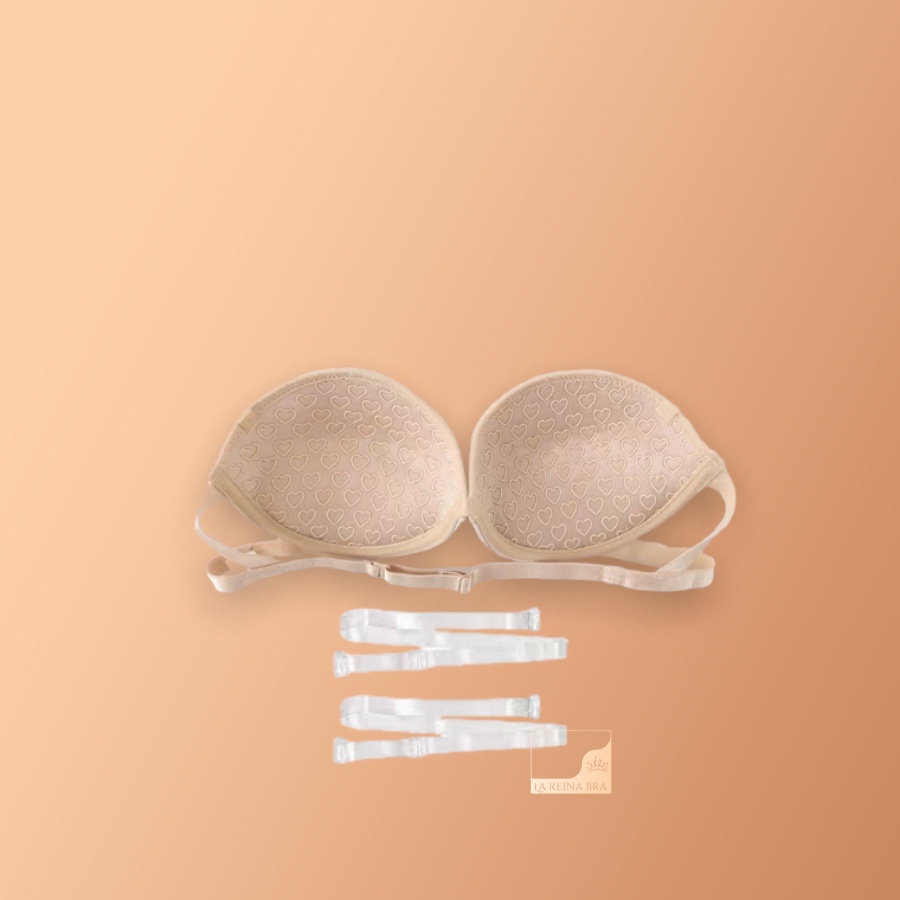 ÁO CUP ngực LA REINA BRA - LRCN003 dây mảnh có gọng nâng ngực kèm dây trong suốt - 2 màu đen, da