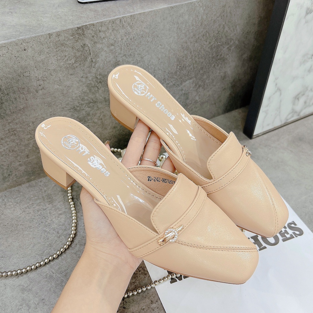 Min's Shoes - Giày Sục Gót Vuông Cao Cấp V241