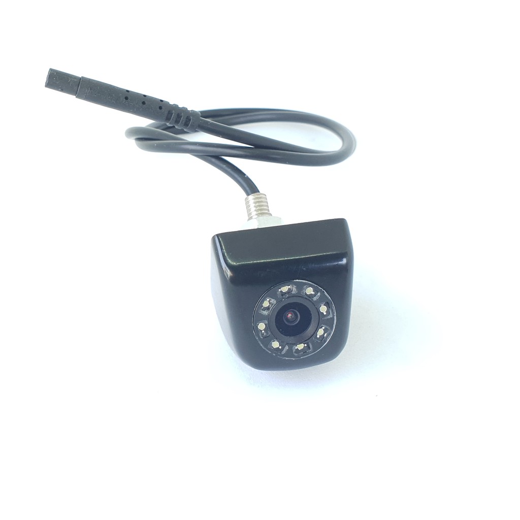 Bộ màn hình và camera lùi loại vỏ hợp kim sơn đen bóng, 8 led, jack AV