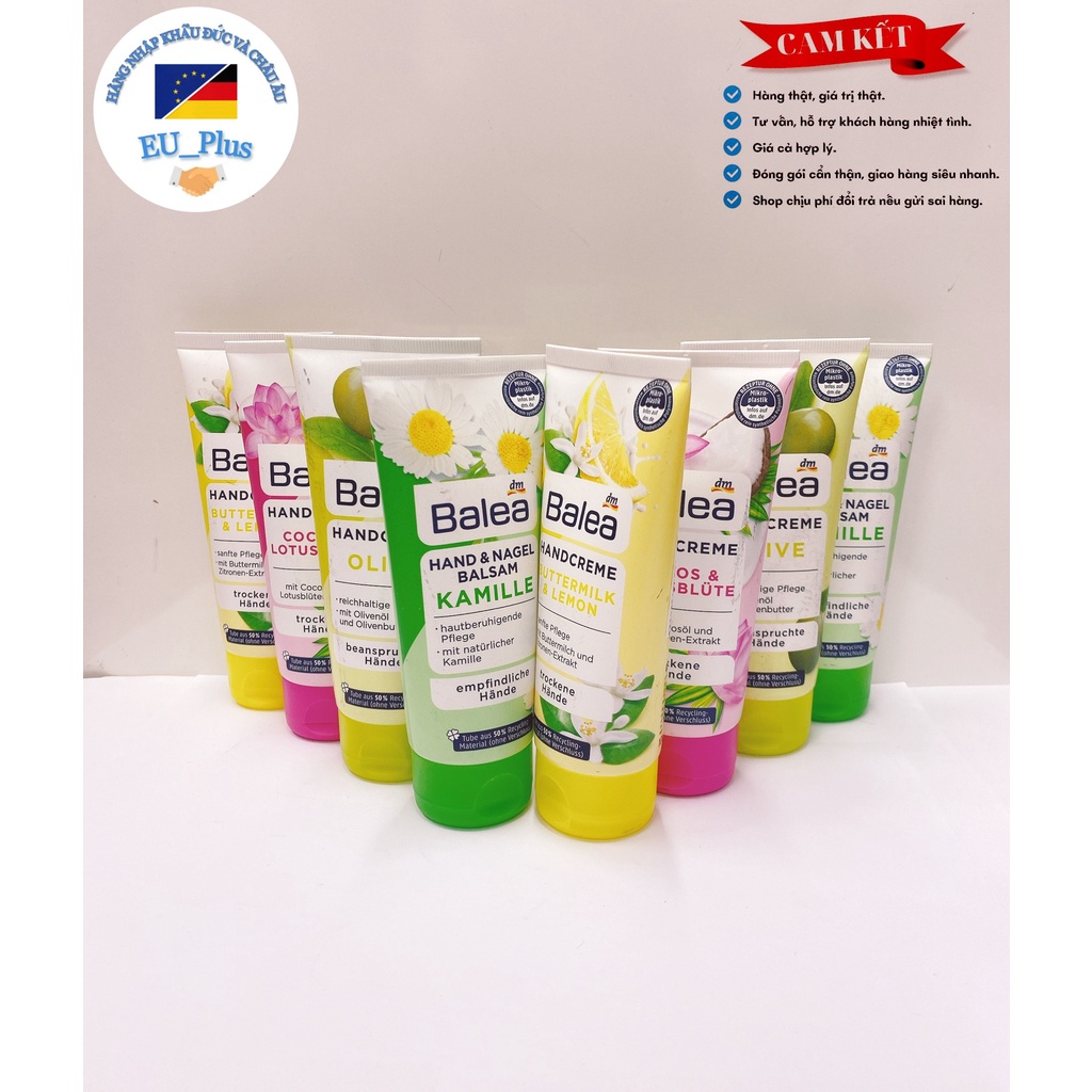 [HÀNG ĐỨC] Kem dưỡng da tay balea Đức 100ml Vitamin C, Oliu, Lemon, Lotus, Kamill,...