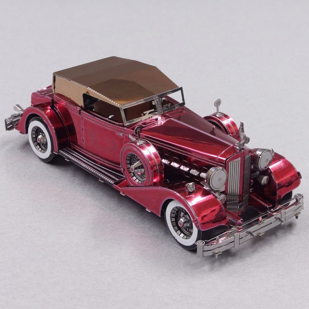 Mô hình 3D kim loại siêu xe cổ Packard Twelve Convertible Victoria đời 1934, Mô hình lắp ráp 3D thép không gỉ - Chưa lắp