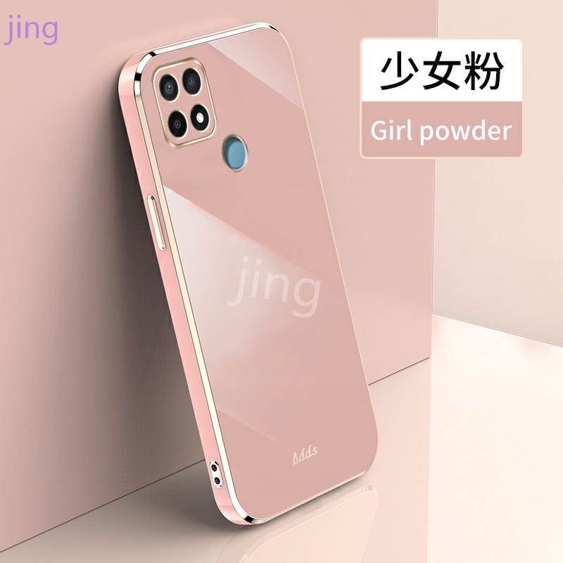 Ốp lưng Oppo A15 A15S Case Bảy màu Vỏ điện thoại kết cấu sang trọng + Phim bảo vệ