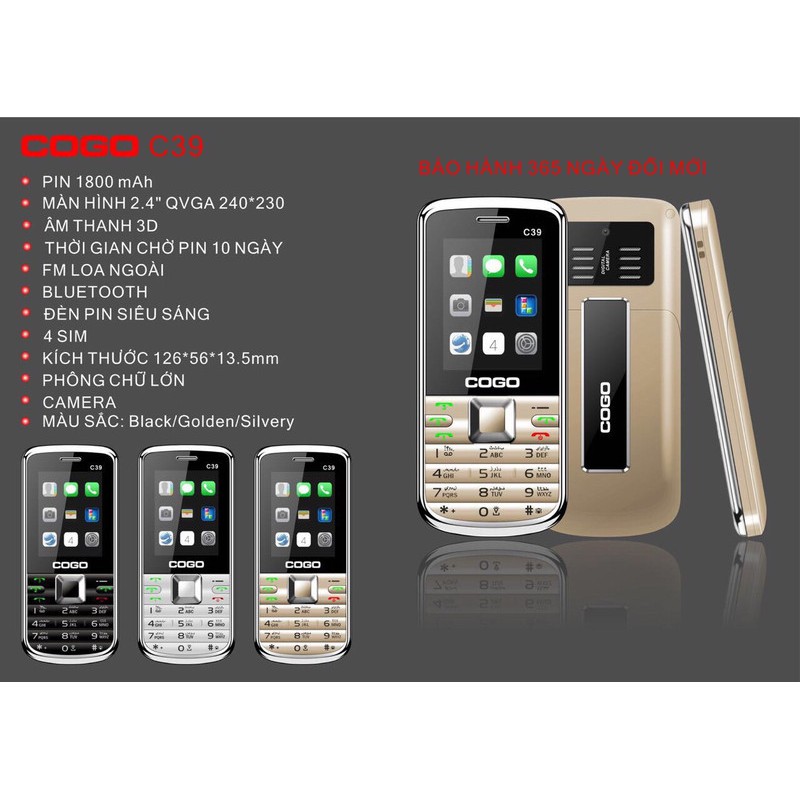 Điện Thoại CoGo C39 4 sim Bảo hành 12 tháng -Hàng chính hãng | BigBuy360 - bigbuy360.vn