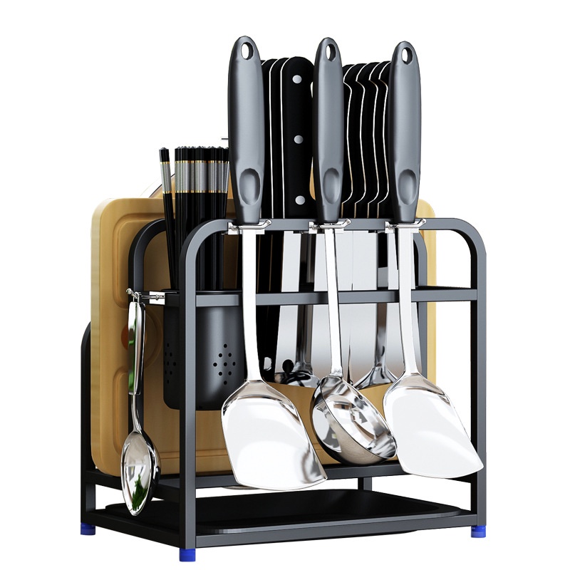 Kệ Dao Thớt Inox, Kệ Nhà Bếp Kèm Ống Cắm Đũa, Chất Liệu Inox Cao Cấp, Có Khay Hứng Nước Dễ Dàng Vệ Sinh MKS008