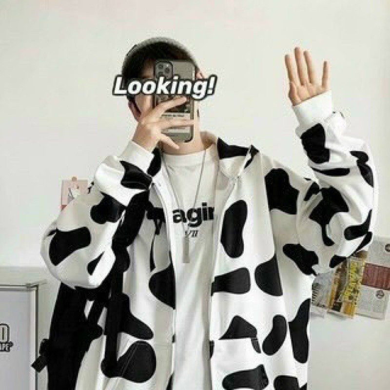 [Ảnh Thật] Áo Khoác Nỉ Bò sữa dễ thương Chất nỉ bông dày mịn đẹp - Form rộng Unisex Nam Nữ Couple | BigBuy360 - bigbuy360.vn