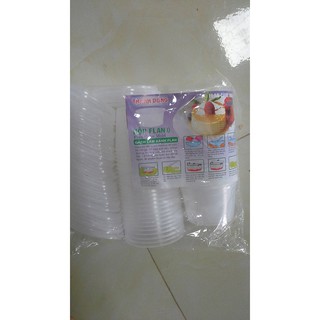 Cốc nhựa  to có nắp đựng caramen, flan, sữa chua, rau câu