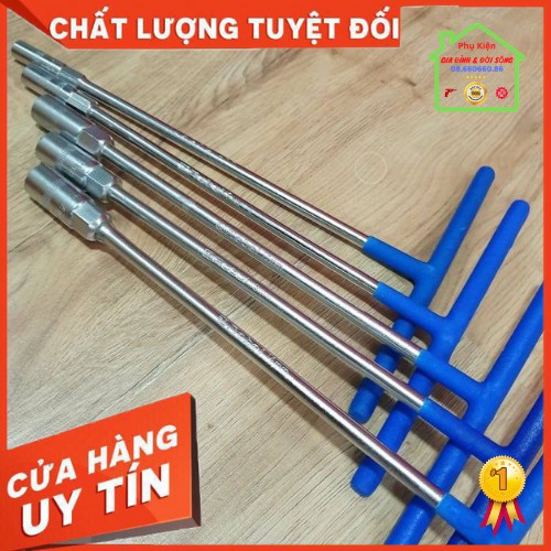 Bộ 6 Cần Chữ T Tuýp Chữ T Vặn Ốc Có Màng Bọc Chống Trơn Thép Chất Lượng Cao [ BH 1 NĂM ]