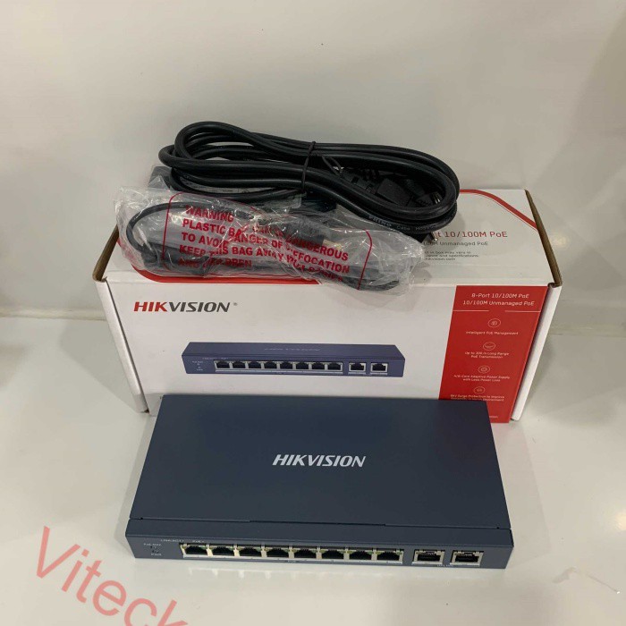 Switch mạng 8 cổng PoE Hikvision DS-3E0310P-E/M 2 cổng uplink 10/100 Mbps chính hãng mới 100% | BigBuy360 - bigbuy360.vn