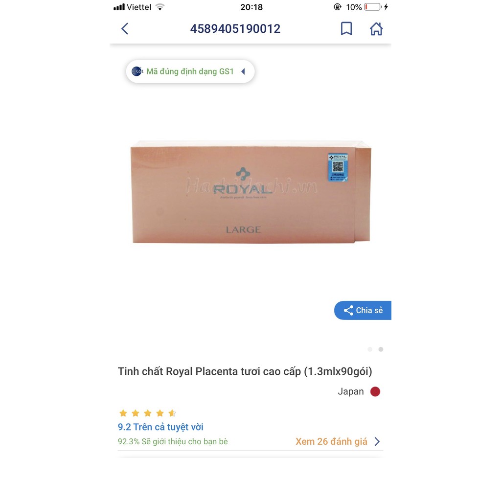 [SALE] [CAM KẾT 100% CHÍNH HÃNG] Tinh chất SERUM NHAU THAI CUỐNG RỐN ROYAL LARGE Nhật Bản cho da căng mịn sáng hồng | BigBuy360 - bigbuy360.vn