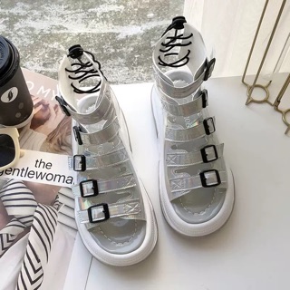 [SẴN BẠC 37] Sandal đế cao quai bling bling (ảnh thật ở cuối)