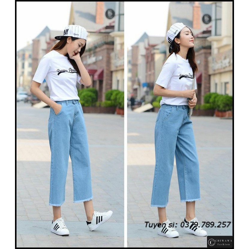 [Sỉ] Quần jean nữ baggy giá rẻ TA10