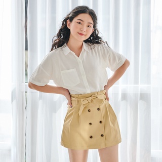 Bleubird áo sơ mi dáng ngắn cropped shirt